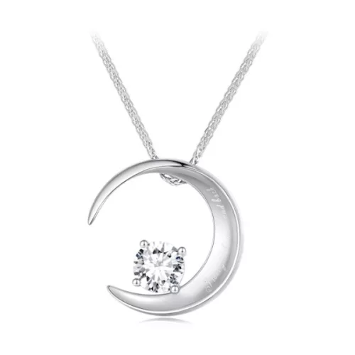 Ezüst női nyaklánc holdmedállal