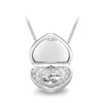 Ezüst női nyaklánc nyitható szívmedállal