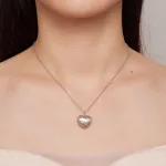 Ezüst női nyaklánc nyitható szívmedállal