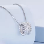 Ezüst női nyaklánc gyűrűmedállal