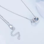 Ezüst női nyaklánc dupla szívmedállal