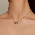 Ezüst női nyaklánc dupla szívmedállal