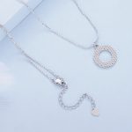 Ezüst női nyaklánc csillogó medállal