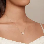 Ezüst női nyaklánc pillangómedállal
