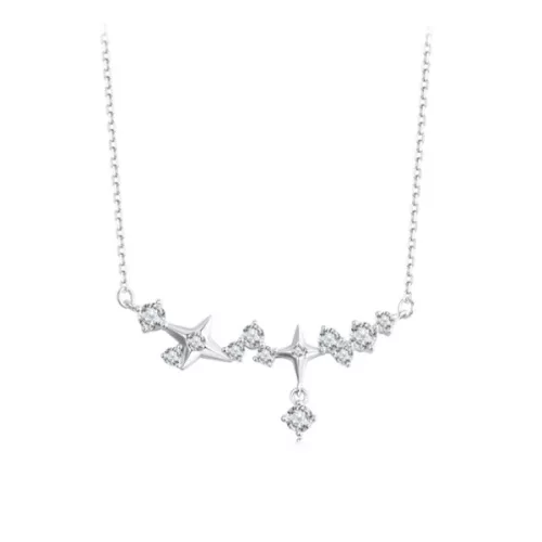 Ezüst női nyaklánc csillagokkal
