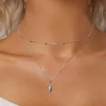 Ezüst női nyaklánc kagylómedállal