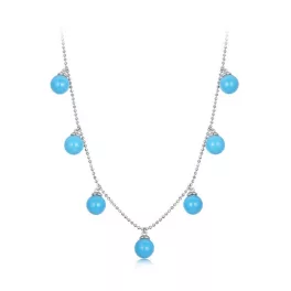 Ezüst nyaklánc türkiz gyöngyökkel