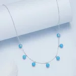 Ezüst nyaklánc türkiz gyöngyökkel