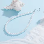 Ezüst nyaklánc gyöngyökkel, S