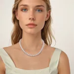 Ezüst nyaklánc gyöngyökkel, S