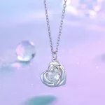 Ezüst nyaklánc rózsamedállal