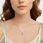 Ezüst női nyaklánc cseppmedállal