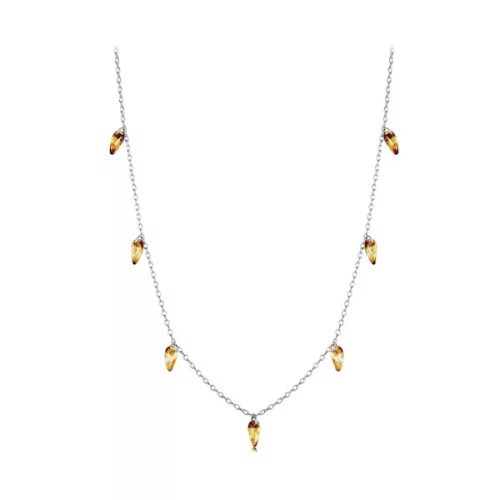 Ezüst nyaklánc üvegfüggyöngyökkel