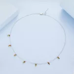 Ezüst nyaklánc üvegfüggyöngyökkel