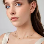 Ezüst nyaklánc üvegfüggyöngyökkel