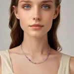 Ezüst nyaklánc fluoritkristállyal