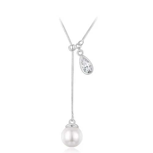 Ezüst nyaklánc fehér gyönggyel