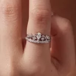 Ezüst női gyűrű, korona, 6-os méret