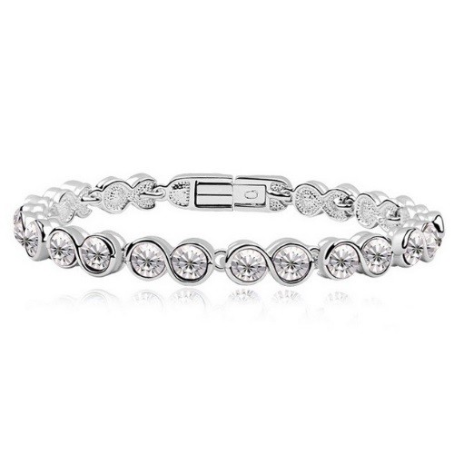 Swarovski köves fehér arany színű karkötő
