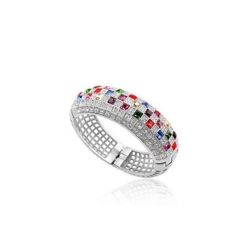 Extravagáns karkötő Swarovski kristályokkal ezüst, multicolor