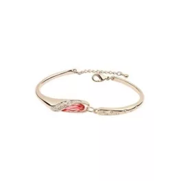 Swarovski köves karperec arany, Lotus Piros