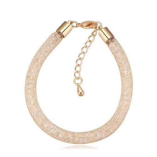 Henger alakú karkötő Swarovski kristályokkal arany