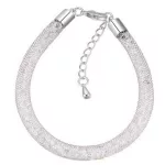 Henger alakú karkötő Swarovski kristályokkal fehér