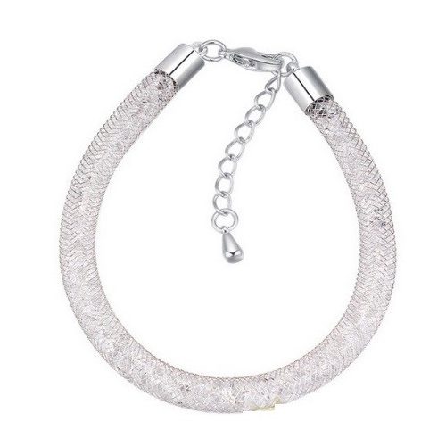 Henger alakú karkötő Swarovski kristályokkal fehér