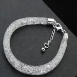 Henger alakú karkötő Swarovski kristályokkal fehér