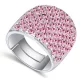 Swarovski köves ezüst színű gyűrű Világos Rózsa 