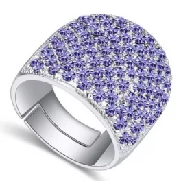 Swarovski köves ezüst színű gyűrű Tanzanite 