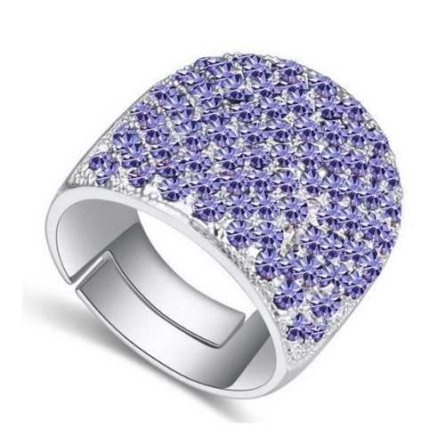 Swarovski köves ezüst színű gyűrű Tanzanite 