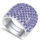 Swarovski köves ezüst színű gyűrű Tanzanite 