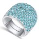 Swarovski köves ezüst színű gyűrű Aqua Kék 