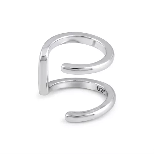 Ezüst fülklipsz duplasoros