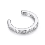 Ezüst fülklipsz C alakú, kristályos