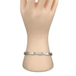 925 sterling ezüst karkötő, ocean wave, 19,5 cm
