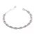 925 sterling ezüst karkötő rózsaszín kövekkel, 21 cm