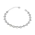 925 sterling ezüst karkötő geometrikus, kristályokkal, 21 cm