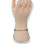 925 sterling ezüst karkötő geometrikus, kristályokkal, 21 cm