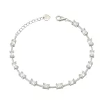 925 sterling ezüst karkötő kristályokkal, 20 cm