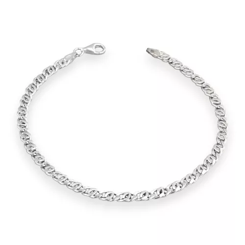 Ezüst karlánc, uniszex, 20,5 cm