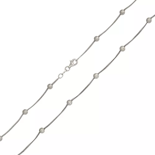 Ezüst nyaklánc, golyókkal, 50 cm