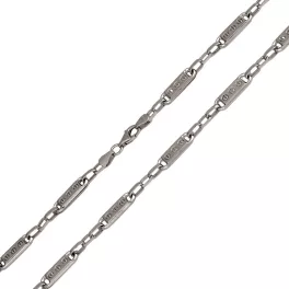 Ezüst nyaklánc, modern, lapbetétes, 60 cm