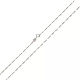 Ezüst nyaklánc, vésett láncszemekkel, 45 cm