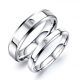 Női karikagyűrű, rozsdamentes acél, kristállyal, ezüst, 6-os méret