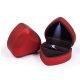 Prémium, szív alakú ékszerdoboz gyűrűnek, LED VIlágítással, Vörös