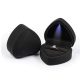 Prémium, szív alakú ékszerdoboz gyűrűnek, LED Világítással, Fekete