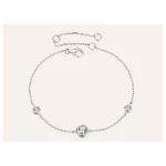Ezüst női karkötő moissanitkristállyal