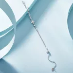 Ezüst karkötő fehér gyöngyökkel